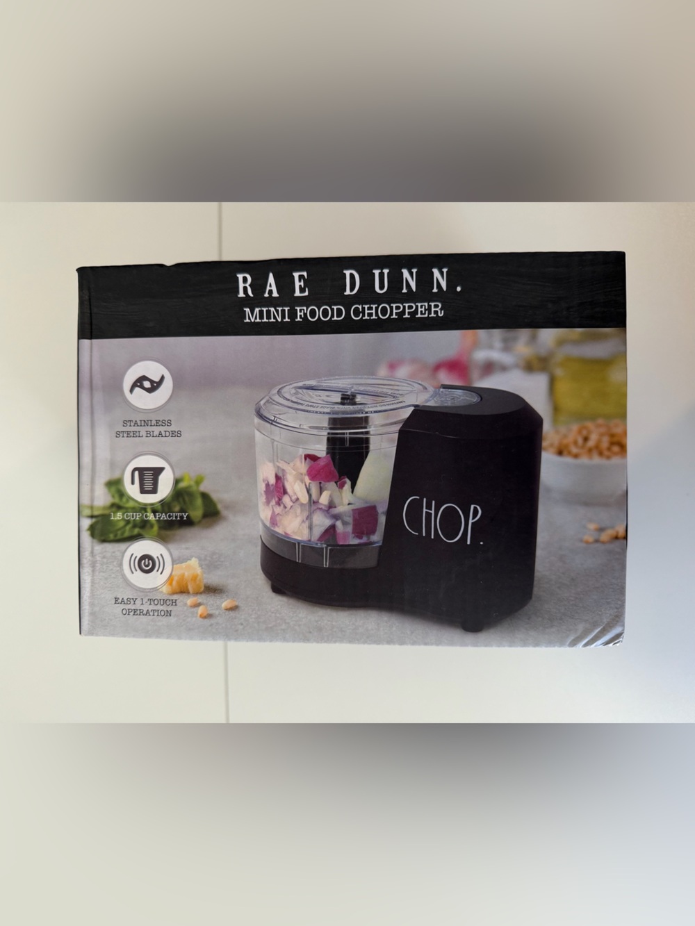 Rae Dunn Black Mini Food Chopper - CHOP. Design